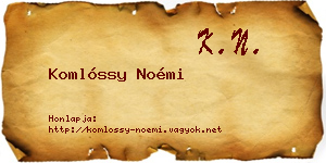 Komlóssy Noémi névjegykártya